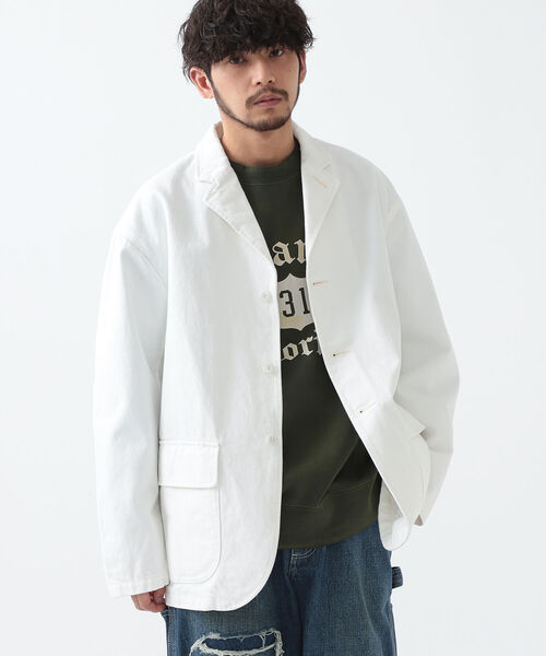 BEAMS（ビームス）の「BEAMS / デニム イージー ジャケット（デニムジャケット・メンズ・ホワイト/インディゴブルー・SMALL/MEDIUM/LARGE/X-LARGE）」の10枚目の写真