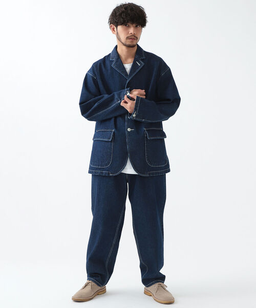 BEAMS（ビームス）の「BEAMS / デニム イージー ジャケット（デニムジャケット・メンズ・ホワイト/インディゴブルー・SMALL/MEDIUM/LARGE/X-LARGE）」の12枚目の写真