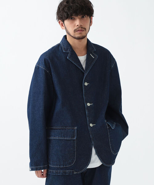 BEAMS（ビームス）の「BEAMS / デニム イージー ジャケット（デニムジャケット・メンズ・ホワイト/インディゴブルー・SMALL/MEDIUM/LARGE/X-LARGE）」の13枚目の写真