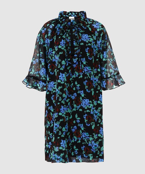 GANNI ガニー✨Printed Light Crepe ワンピース GANNI ワンピース 【GANNI】Printed Light Crepe OP : ZOZOTOWN
