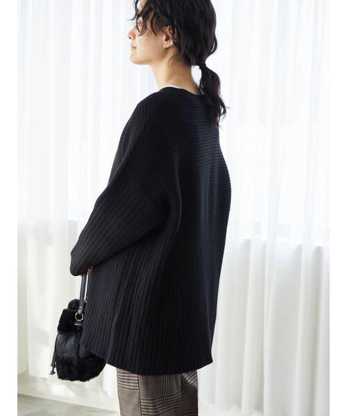 AMERICAN HOLIC(アメリカンホリック)の「リブ違いニットチュニック(ニット/セーター・レディース・ブラック/ブルー/モカ・FREE)」の7枚目の写真