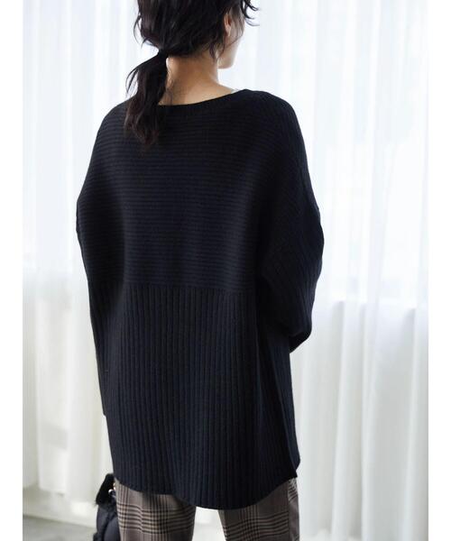 AMERICAN HOLIC(アメリカンホリック)の「リブ違いニットチュニック(ニット/セーター・レディース・ブラック/ブルー/モカ・FREE)」の8枚目の写真