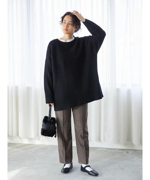 AMERICAN HOLIC(アメリカンホリック)の「リブ違いニットチュニック(ニット/セーター・レディース・ブラック/ブルー/モカ・FREE)」の12枚目の写真