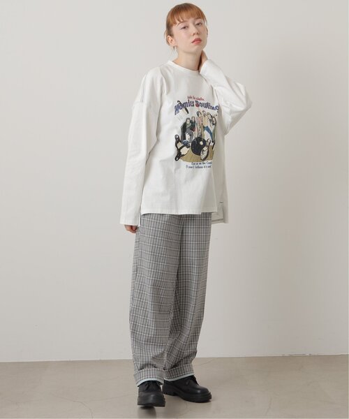 DOUBLE NAME（ダブルネーム）の「オリジナル先染めチェックゆるテーパードパンツ（その他パンツ・レディース・ブラック/ベージュ/パープル・FREE）」の5枚目の写真