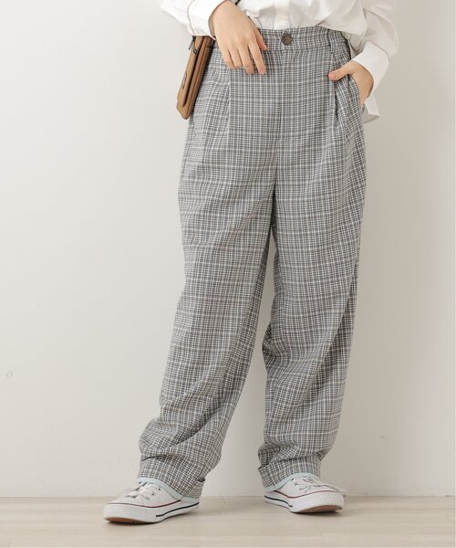 DOUBLE NAME（ダブルネーム）の「オリジナル先染めチェックゆるテーパードパンツ（その他パンツ・レディース・ブラック/ベージュ/パープル・FREE）」の7枚目の写真