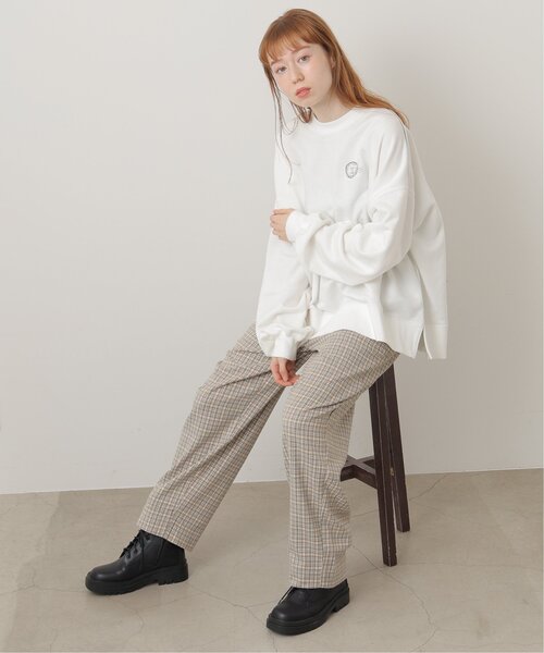 DOUBLE NAME（ダブルネーム）の「オリジナル先染めチェックゆるテーパードパンツ（その他パンツ・レディース・ブラック/ベージュ/パープル・FREE）」の12枚目の写真