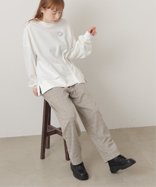 DOUBLE NAME（ダブルネーム）の「オリジナル先染めチェックゆるテーパードパンツ（その他パンツ・レディース・ブラック/ベージュ/パープル・FREE）」の13枚目の写真