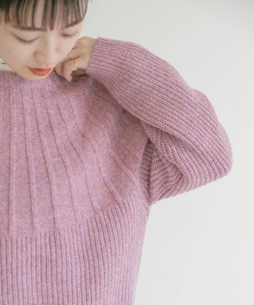 ITEMS URBANRESEARCH(アイテムズ アーバンリサーチ)の「ハイネックニット(ニット/セーター・レディース・ピンク/アイボリー/ミント・FREE)」の3枚目の写真