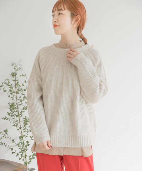 ITEMS URBANRESEARCH(アイテムズ アーバンリサーチ)の「ハイネックニット(ニット/セーター・レディース・ピンク/アイボリー/ミント・FREE)」の5枚目の写真