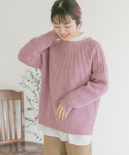 ITEMS URBANRESEARCH(アイテムズ アーバンリサーチ)の「ハイネックニット(ニット/セーター・レディース・ピンク/アイボリー/ミント・FREE)」の6枚目の写真