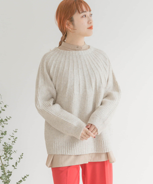 ITEMS URBANRESEARCH(アイテムズ アーバンリサーチ)の「ハイネックニット(ニット/セーター・レディース・ピンク/アイボリー/ミント・FREE)」の7枚目の写真