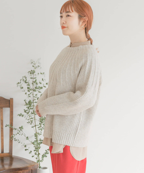 ITEMS URBANRESEARCH(アイテムズ アーバンリサーチ)の「ハイネックニット(ニット/セーター・レディース・ピンク/アイボリー/ミント・FREE)」の9枚目の写真