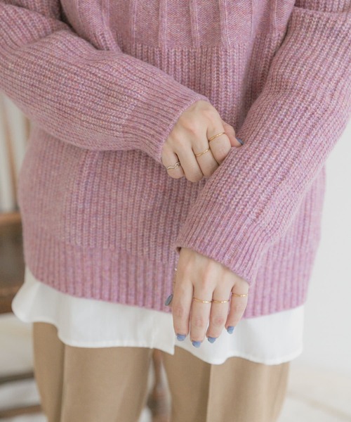 ITEMS URBANRESEARCH(アイテムズ アーバンリサーチ)の「ハイネックニット(ニット/セーター・レディース・ピンク/アイボリー/ミント・FREE)」の16枚目の写真