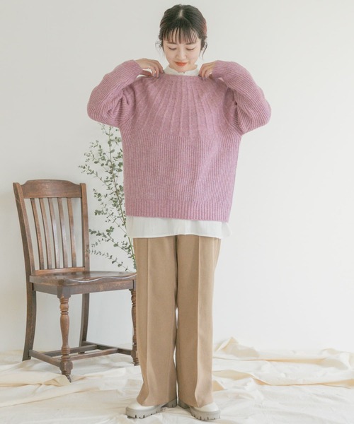 ITEMS URBANRESEARCH(アイテムズ アーバンリサーチ)の「ハイネックニット(ニット/セーター・レディース・ピンク/アイボリー/ミント・FREE)」の22枚目の写真