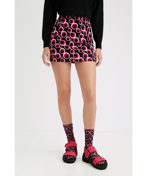 Desigual(デシグアル)の「丸模様 スリムミニスカート ROXANA(スカート・レディース・ブラック・S/M/XS/L/XL)」の1枚目の写真
