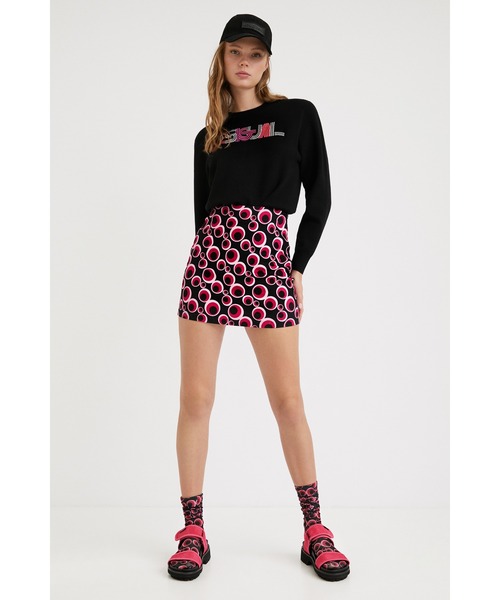 Desigual(デシグアル)の「丸模様 スリムミニスカート ROXANA(スカート・レディース・ブラック・S/M/XS/L/XL)」の4枚目の写真