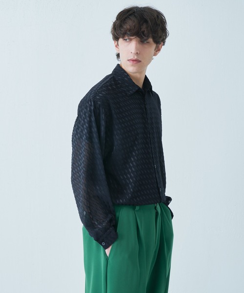 Lui's(ルイス)の「ジャガードシアーボリュームシャツ(シャツ/ブラウス・メンズ・ホワイト/ブラック・SMALL/MEDIUM)」の19枚目の写真