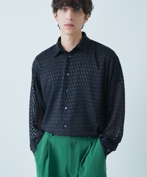 Lui's(ルイス)の「ジャガードシアーボリュームシャツ(シャツ/ブラウス・メンズ・ホワイト/ブラック・SMALL/MEDIUM)」の20枚目の写真