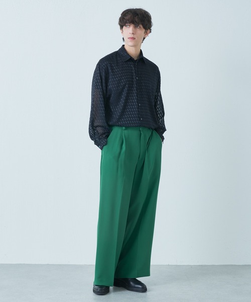 Lui's(ルイス)の「ジャガードシアーボリュームシャツ(シャツ/ブラウス・メンズ・ホワイト/ブラック・SMALL/MEDIUM)」の4枚目の写真