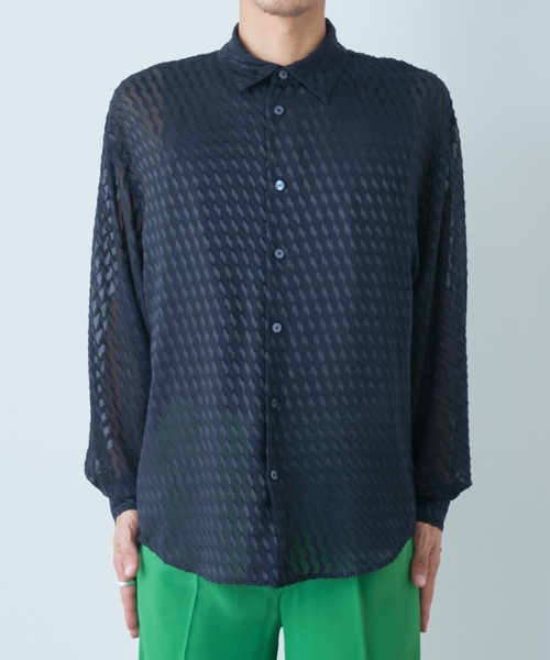 Lui's(ルイス)の「ジャガードシアーボリュームシャツ(シャツ/ブラウス・メンズ・ホワイト/ブラック・SMALL/MEDIUM)」の8枚目の写真