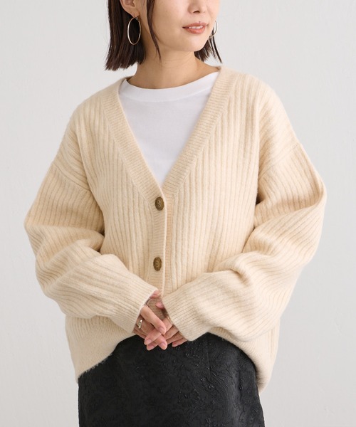 BONbazaar（ボンバザール）の「カラーニットカーデ（カーディガン/ボレロ・レディース・オレンジ/ブルー/グリーン/アイボリー・FREE）」の5枚目の写真