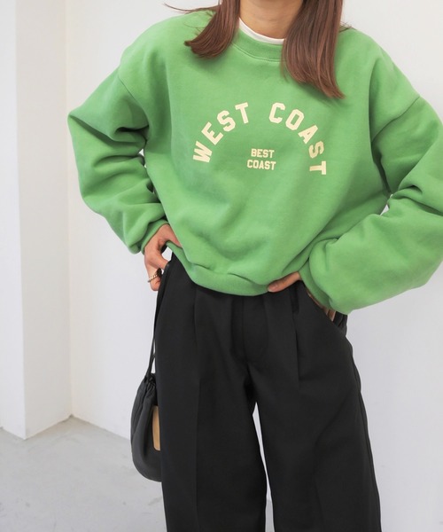 CANAL JEAN（キャナルジーン）の「El mar(エルマール) "WEST COAST"裏起毛トレーナー（スウェット・レディース・ヘザーグレー/イエロー/グリーン・ONE SIZE）」の3枚目の写真