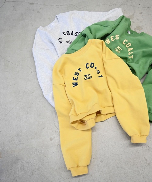 CANAL JEAN（キャナルジーン）の「El mar(エルマール) "WEST COAST"裏起毛トレーナー（スウェット・レディース・ヘザーグレー/イエロー/グリーン・ONE SIZE）」の4枚目の写真