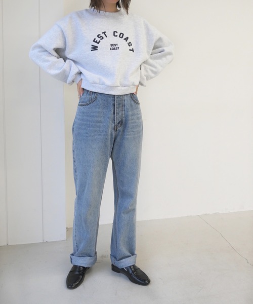 CANAL JEAN（キャナルジーン）の「El mar(エルマール) "WEST COAST"裏起毛トレーナー（スウェット・レディース・ヘザーグレー/イエロー/グリーン・ONE SIZE）」の7枚目の写真