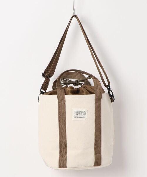 FREDRIK PACKERS(フレドリックパッカーズ)の「FREDRIK PACKERS / フレドリック パッカーズ ドローストリングトート RED DRAW STRING TOTE(トートバッグ・レディース・ナチュラル/ブラック・FREE)」の12枚目の写真