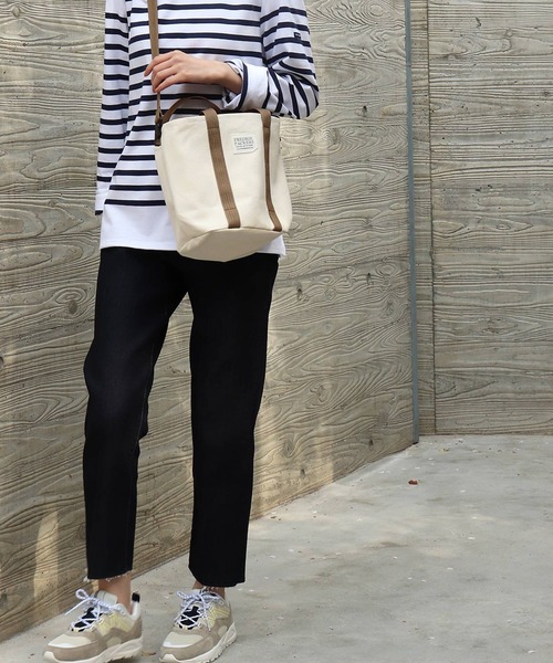FREDRIK PACKERS(フレドリックパッカーズ)の「FREDRIK PACKERS / フレドリック パッカーズ ドローストリングトート RED DRAW STRING TOTE(トートバッグ・レディース・ナチュラル/ブラック・FREE)」の10枚目の写真