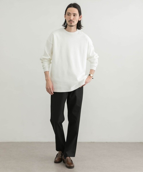 URBAN RESEARCH（アーバンリサーチ）の「『XLサイズあり』リラックス度詰めワッフルロングスリーブ（Tシャツ/カットソー・メンズ・ホワイト/チャコールグレー/グレー/ベージュ系その他・LARGE/MEDIUM/X-LARGE/SMALL）」の8枚目の写真