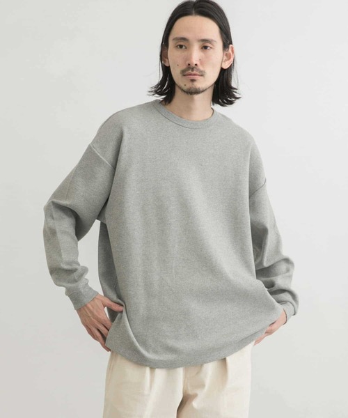 URBAN RESEARCH（アーバンリサーチ）の「『XLサイズあり』リラックス度詰めワッフルロングスリーブ（Tシャツ/カットソー・メンズ・ホワイト/チャコールグレー/グレー/ベージュ系その他・LARGE/MEDIUM/X-LARGE/SMALL）」の9枚目の写真