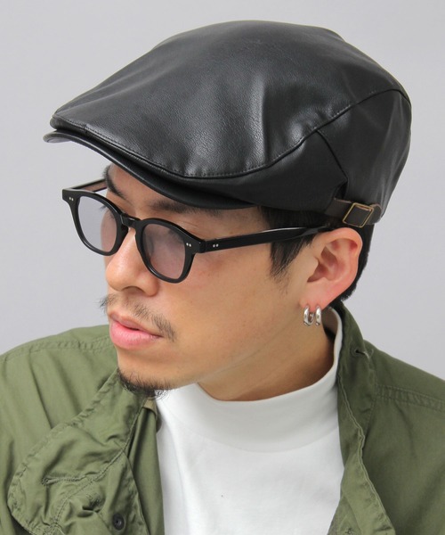 Ruben(ルーベン)の「フェイクレザー ハンチング帽(ハンチング/ベレー帽・メンズ・ブラック・FREE)」の3枚目の写真