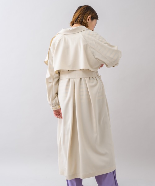 KATHARINE ROSS（キャサリンロス）の「【KATHARINE ROSS】カラーライトトレンチ（トレンチコート・レディース・ピンク/アイボリー/ミント・MEDIUM）」の4枚目の写真