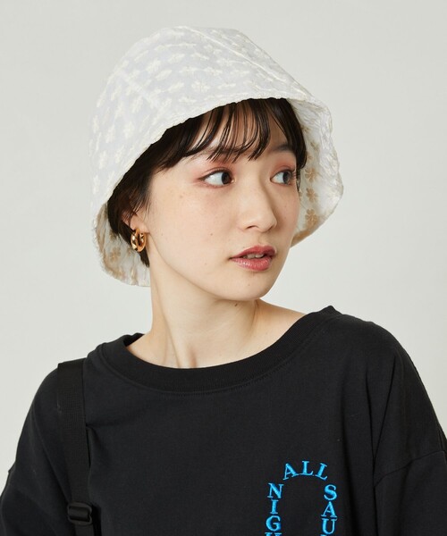 FREAK'S STORE(フリークスストア)の「レースハット(ハット・レディース・ホワイト/ブラック/ピンク・ONE SIZE)」の2枚目の写真