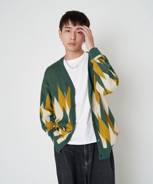 JACKROSE(ジャックローズ)の「JE アーガイルスプリングニットカーディガン(ニット/セーター・メンズ・ブラック/グリーン/ブルー・M/L)」の11枚目の写真