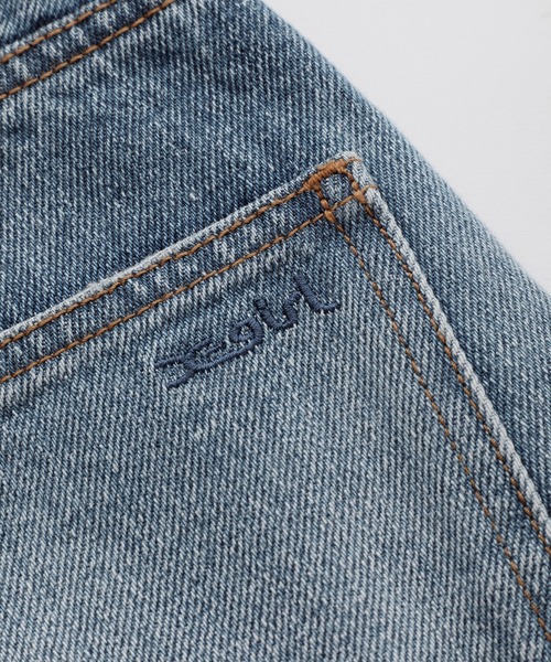 X-girl（エックスガール）の「WIDE TAPERED PANTS/ワイド　テーパード　デニムパンツ（デニムパンツ・レディース・ライトインディゴブルー/ブラック/インディゴブルー・S/M/XS/MEDIUM/SMALL/X-SMALL）」の18枚目の写真