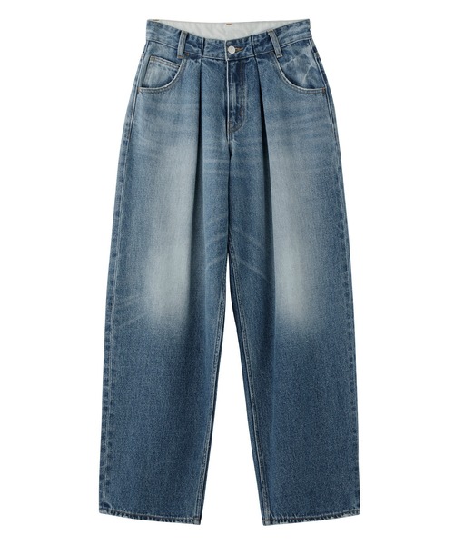 X-girl（エックスガール）の「WIDE TAPERED PANTS/ワイド　テーパード　デニムパンツ（デニムパンツ・レディース・ライトインディゴブルー/ブラック/インディゴブルー・S/M/XS/MEDIUM/SMALL/X-SMALL）」の20枚目の写真