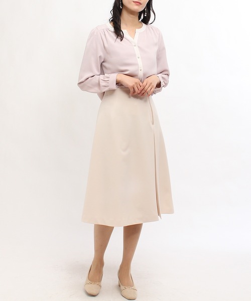 TRUDEA（トルディア）の「配色使いパールボタンスキッパーブラウス（シャツ/ブラウス・レディース・ミント/モカ/ピンクベージュ/ベージュ/ホワイト/サックスブルー・SMALL/MEDIUM/LARGE）」の17枚目の写真