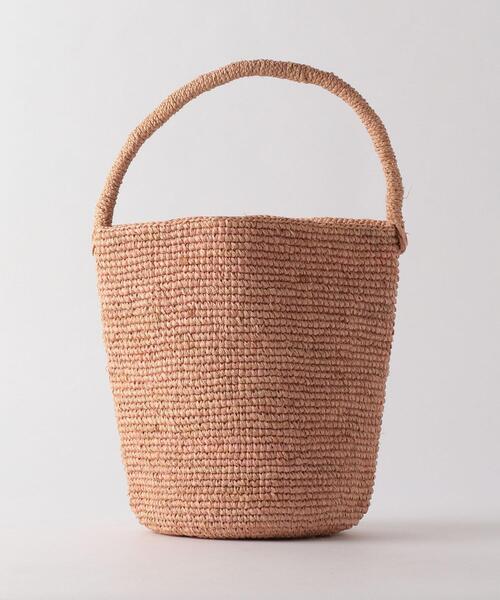 Lepidos（レピドス）の「＜MADE IN MADA＞NAIVO ラフィア バッグ（かごバッグ・レディース・モカ/ライトピンク・FREE）」の2枚目の写真