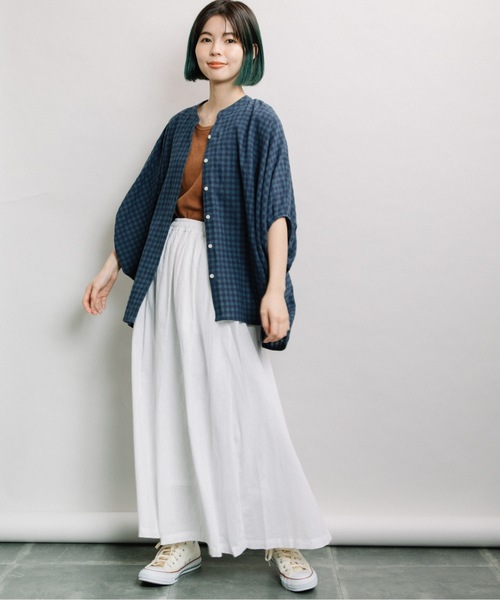 refinedworks（リファインドワークス）の「ギンガムバンザイドルマン（シャツ/ブラウス・レディース・ブラウン/グリーン/ホワイト×ブラック・FREE）」の8枚目の写真