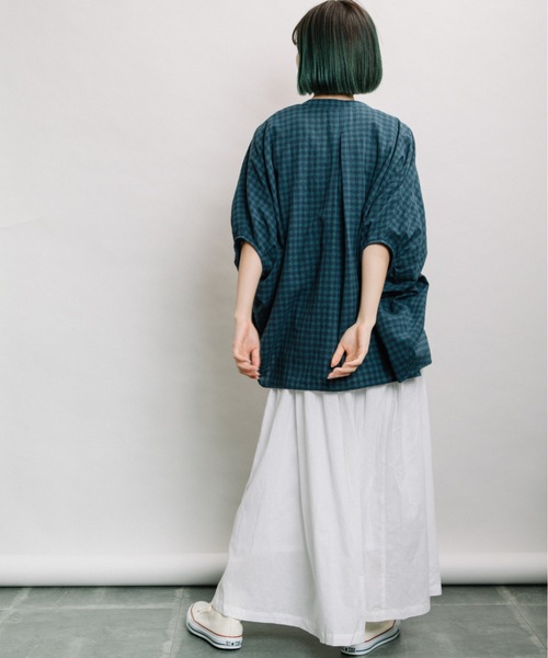 refinedworks（リファインドワークス）の「ギンガムバンザイドルマン（シャツ/ブラウス・レディース・ブラウン/グリーン/ホワイト×ブラック・FREE）」の13枚目の写真