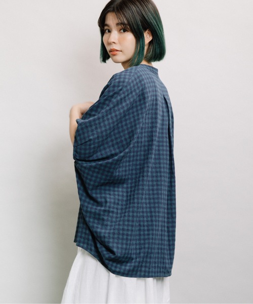 refinedworks（リファインドワークス）の「ギンガムバンザイドルマン（シャツ/ブラウス・レディース・ブラウン/グリーン/ホワイト×ブラック・FREE）」の15枚目の写真