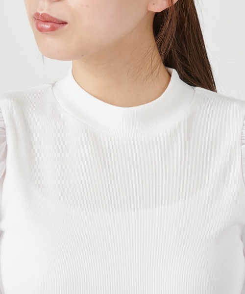 ROYAL PARTY（ロイヤルパーティー）の「ボリュームシアースリーブトップス（Tシャツ/カットソー・レディース・ブラック/ベージュ/オフホワイト・FREE）」の6枚目の写真
