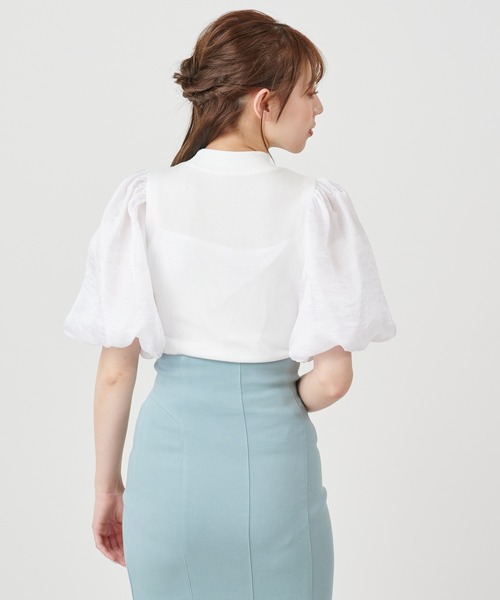 ROYAL PARTY（ロイヤルパーティー）の「ボリュームシアースリーブトップス（Tシャツ/カットソー・レディース・ブラック/ベージュ/オフホワイト・FREE）」の11枚目の写真