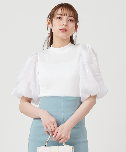ROYAL PARTY（ロイヤルパーティー）の「ボリュームシアースリーブトップス（Tシャツ/カットソー・レディース・ブラック/ベージュ/オフホワイト・FREE）」の15枚目の写真
