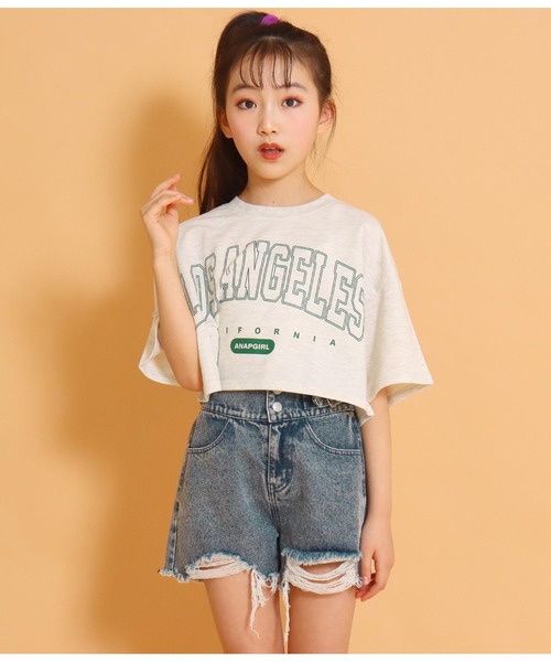 ANAP GｉRL（アナップガール）の「ハイウエストクラッシュショートパンツ（その他パンツ・キッズ・ホワイト/ライトブルー/ブラック・S/M/XS）」の16枚目の写真