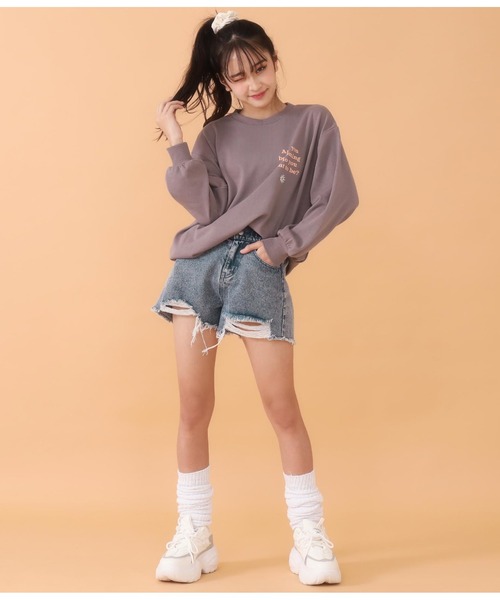 ANAP GｉRL（アナップガール）の「ハイウエストクラッシュショートパンツ（その他パンツ・キッズ・ホワイト/ライトブルー/ブラック・S/M/XS）」の22枚目の写真