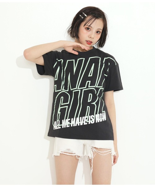 ANAP GｉRL（アナップガール）の「ハイウエストクラッシュショートパンツ（その他パンツ・キッズ・ホワイト/ライトブルー/ブラック・S/M/XS）」の8枚目の写真