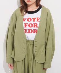 MERLOT | リネン3Dスリーブジャケット/セットアップ(ノーカラージャケット)